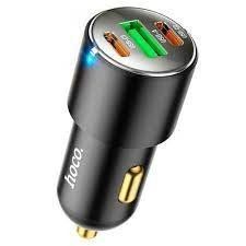 Автомобільний зарядний пристрій Borofone BZ20 Smart 38W dual port PD20W+QC3.0 car charger transparent black NLM-90336 фото