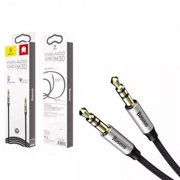 Аудіо кабель AUX Baseus Yiven Audio Cable M30 1м Black (CAM30-BS1) NLM-77724 фото