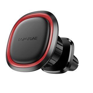 Автомобільний тримач дл телефона Borofone BH124 Roman magnetic car holder (air outlet) Black and Red NLM-100408 фото