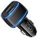 Автомобільний зарядний пристрій Borofone BZ14 Max dual port ambient light car charger+ Lightning black NLM-87069 фото 3