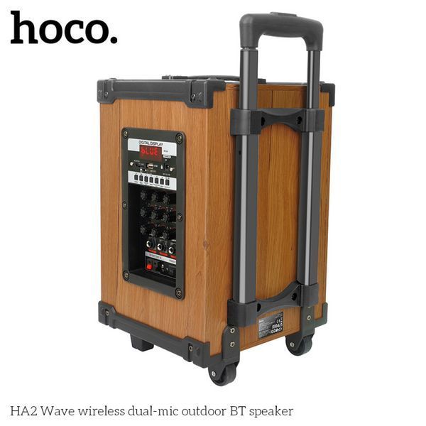 Акустика-караоке HOCO Wave wireless dual-mic outdoor BT speaker HA2 |BT5.0, AUX/TF/USB, TWS, 45W, 7h| NLM-92887 фото