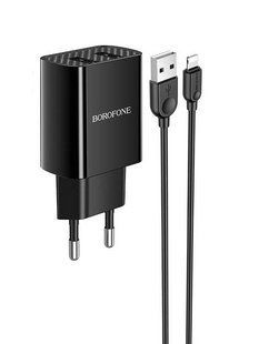 Мережевий зарядний пристрій Borofone BA53A Powerway dual port charger 2.1A з кабелем lightning NLM-91925 фото