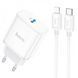 Мережевий зарядний пристрій HOCO C80A Rapido PD20W+QC3.0 charger set(Type-C to Type-C) 3.1A 1m White NLM-92536 фото 2