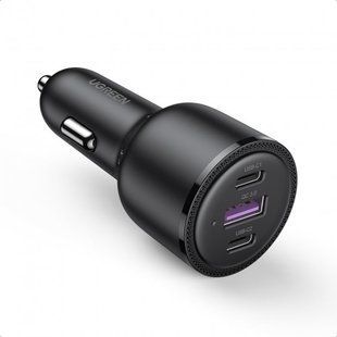 Автомобільний зарядний пристрій UGREEN CD239 69W 2xUSB Type-C PD + USB-A Fast Car Charger Black (20467) NLM-87808 фото