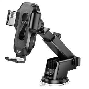 Автотримач для телефону HOCO HW3 Wise automatic induction wireless fast charging car holder(center console) Black NLM-100726 фото