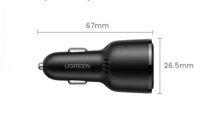 Автомобільний зарядний пристрій UGREEN CD239 69W 2xUSB Type-C PD + USB-A Fast Car Charger Black (20467) NLM-87808 фото