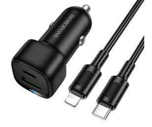 АЗП Borofone BZ34B cloud PD38W(1C1A) car charger set (C to IP) Black NLM-101090 фото