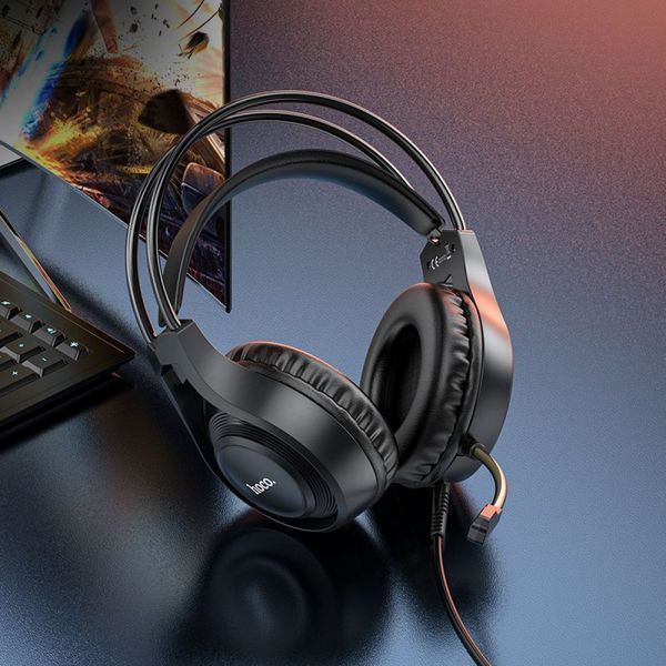 Навушники стерео з мікрофоном HOCO W106 Tiger gaming black NLM-90139 фото