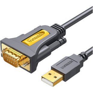 Кабель UGREEN CR104 USB to DB9 RS-232 Male Adapter Cable 3м Black (20223) NLM-98807 фото