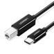 Кабель для принтера UGREEN US241 USB-C to USB 2.0 Print Cable 2m Black (50446) NLM-78812 фото 1