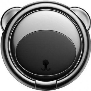 Кільце тримач для телефону Baseus Bear Finger Metal Ring Чорний (SUBR-01) NLM-84695 фото