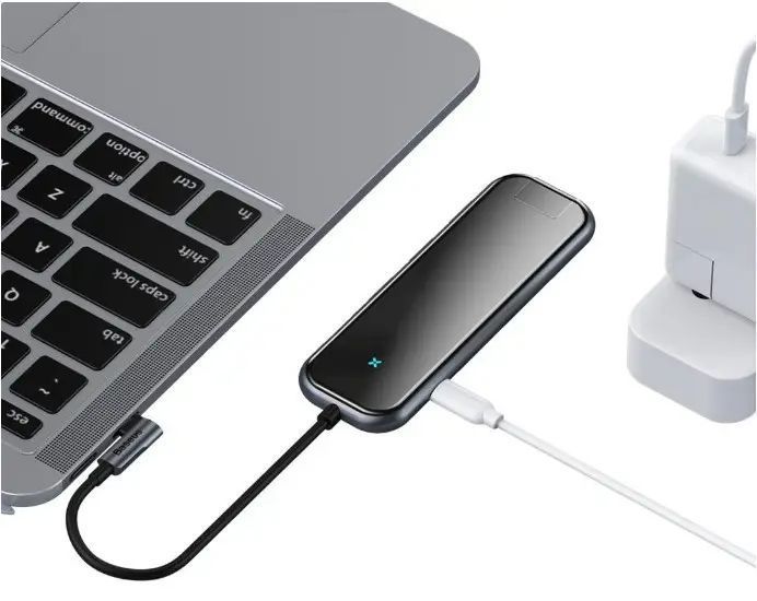 USB-Hub Baseus Multi-functional HUB (Type-C to 3xUSB3.0+HD4K+RJ45+PD) (CAHUB-DZ0G) NLM-75047 фото