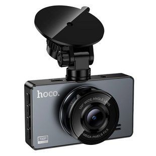 Автомобільний відеореєстратор HOCO DV14 |720p, 25 кадрів/сек, кут огляду 120&deg;, з акумулятором 200 мАг, екран 3" IPS, MicroSD до 64 ГБ, циклічний запис, G-сенсор, нічне бачення, запис звуку| Сірий NLM-98650 фото