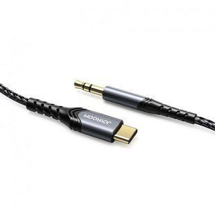 Аудіо кабель Joyroom Type-C/AUX 3,5mm 1m black NLM-90161 фото