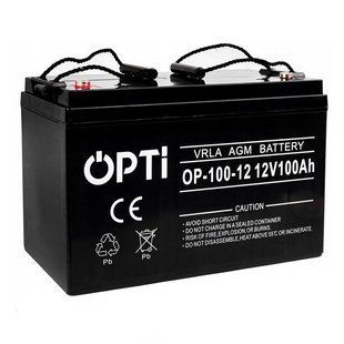 Акумулятор мультигелевий OPTI AGM 12V 100mAh NLM-96135 фото