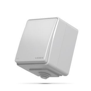 Вимикач Videx BINERA IP65 зовнiшнiй 1кл сірий (VF-BNW11-G) NLM-75578 фото