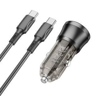 АЗП Borofone BZ25 Journey PD38W(1C1A) car charger set(Type-C to Type-C) прозоро-чорний NLM-99638 фото