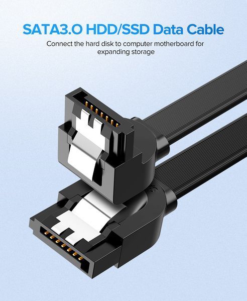 Кабель UGREEN US217 SATA 3 Data Cable 0.5m Black (30796 ) NLM-78830 фото