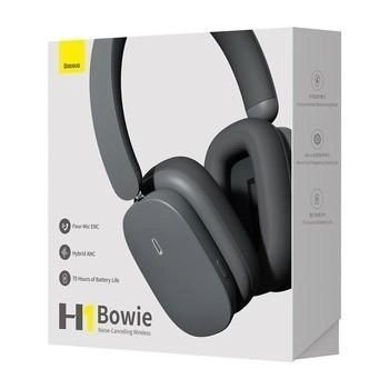 Навушники стерео Baseus Bowie H1 Noise-Cancellation Wireless Headphones Grey (NGTW230213) NLM-93706 фото