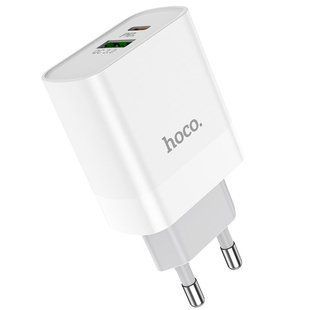Мережевий зарядний пристрій HOCO C80A Rapido PD20W+QC3.0 charger(EU) white NLM-84581 фото