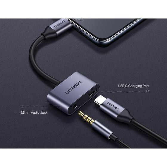 Перехідник UGREEN 50596 CM193 2 Ports USB-C HUB + 3.5mm Audio NLM-78766 фото
