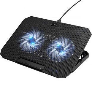 Куллер для Ноутбука HOCO Jade laptop cooling stand GA4 |12 17", RGB, 7 level, 2 Fans| black NLM-99589 фото