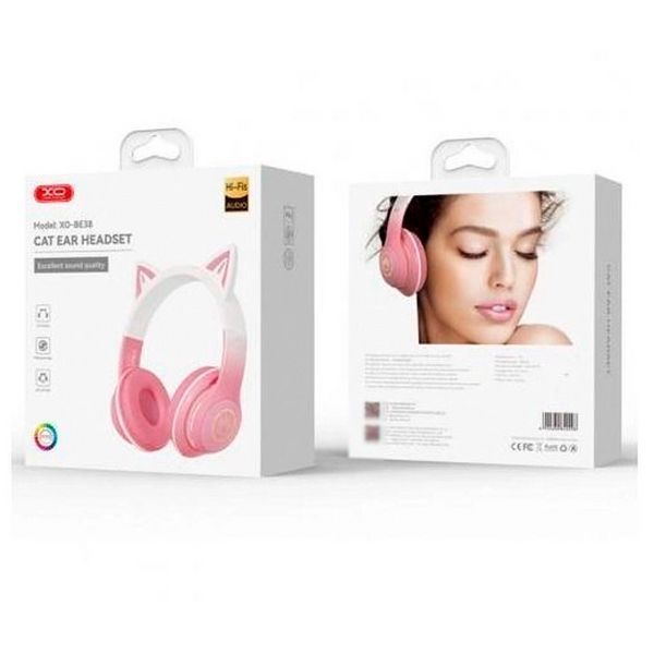 Навушники Bluetooth XO BE38 Cats Ear Colourful Lights Headband Bluetooth 5.3 RGB-підсвічування для мобільних пристроїв NLM-95473 фото