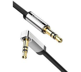 Аудіо кабель UGREEN AV119 3.5mm Male to 3.5mm Male Straight to angle flat Cable 2m (10599) NLM-82360 фото