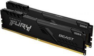 Оперативна пам'ять Kingston Fury DDR4-3600 32768 MB PC4-28800 (Kit of 2x16384) Beast Black (KF436C18BBK2/32) NLM-86402 фото