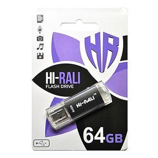 Флеш накопичувач Hi-Rali 64GB Rocket Series Black USB 2.0 NLM-74465 фото