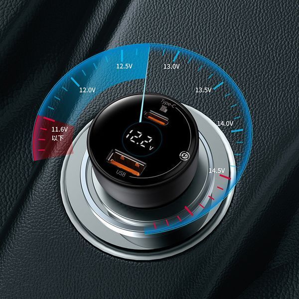 Автомобільний зарядний пристрій Baseus Supeme Digital Display PPS 100W USB+Type-C black (CCZX-01) NLM-83854 фото