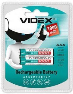 Акумулятори Videx R03 1000mAh 2 шт NLM-58923 фото