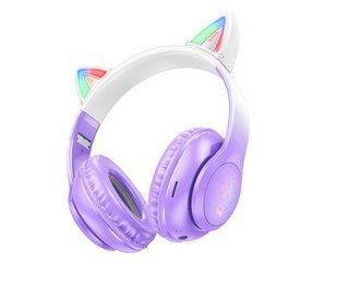 Навушники безпровідні Hoco Cat ears BT headphones W42 |BT5.3, AUX/TF, 10h| Purple grape NLM-97647 фото