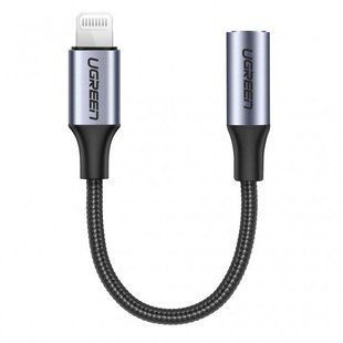 Адаптер Ugreen US211 3.5 мм Female - Lightning Male Aluminum Shell 10 см Black NLM-78769 фото