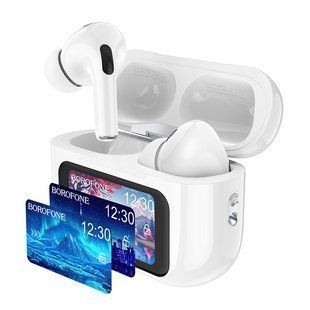 Навушники безпровідні TWS Borofone BW76 Brocade true wireless ANC noise white NLM-95509 фото
