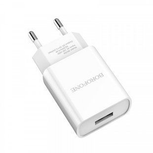 Мережевий зарядний пристрій Borofone BA20A 1USB/2.1A White NLM-86538 фото