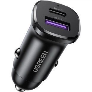 Зарядний пристрій UGREEN 2xUSB 30W (USB-A + USB-C) QC 4.0 Сіра (EC305) (25845) NLM-100798 фото