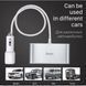 Автомобільний зарядний пристрій HOCO Z13 LCD one-pull-three car charger 2USB 2.1A silver NLM-92866 фото 2