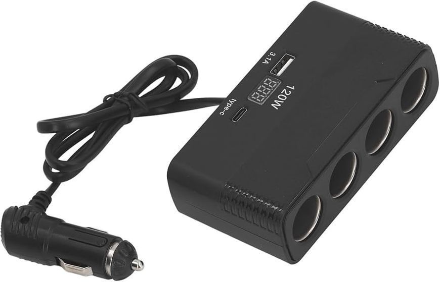 Автомобільний розгалужувач 2014 на 4 гнізда USB/Type-C NLM-98401 фото